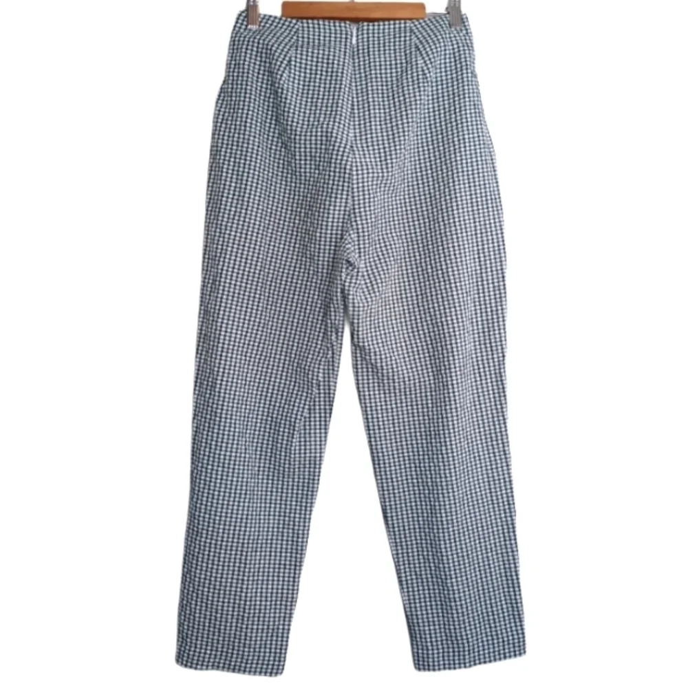 Free People West Side Tie Gingham Cropped Pants Sz 2